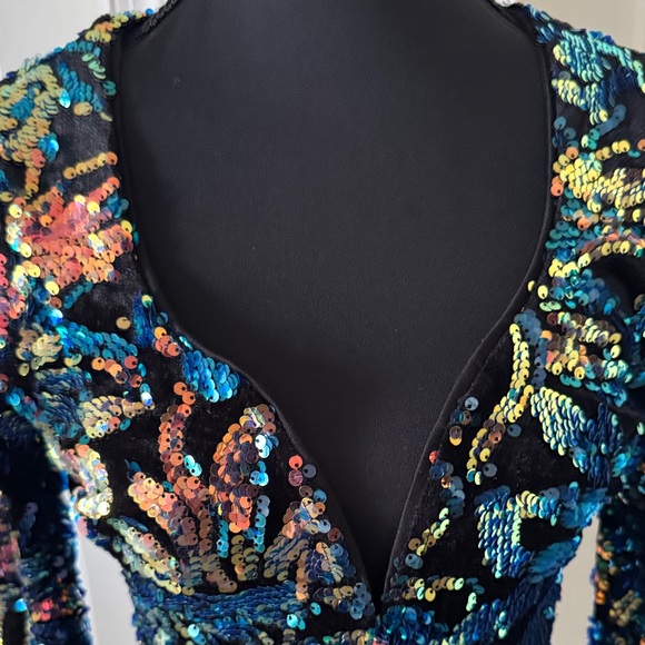 Fashion Nova Vibrant Sequin Long Sleeve Dress - Picture 7 of 7
